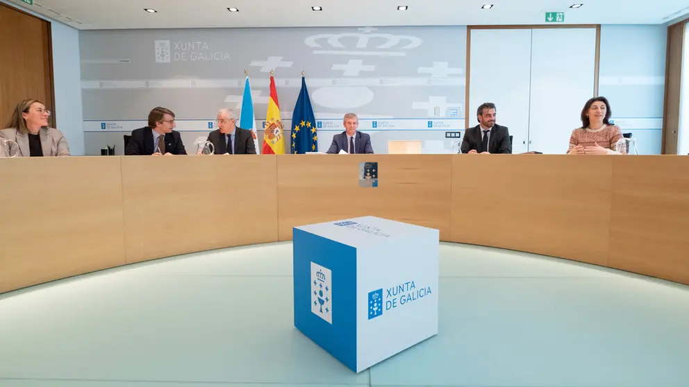 O titular do Goberno galego, Alfonso Rueda Valenzuela, preside a reuni&oacute;n do Consello da Xunta. Edificio Administrativo de San Caetano, Santiago de Compostela, 02/02/23.