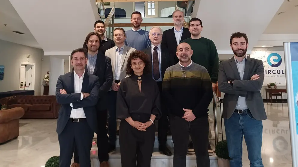 Miembros de Aephos en su reuni&oacute;n con representantes de la Agencia Espacial Europea.