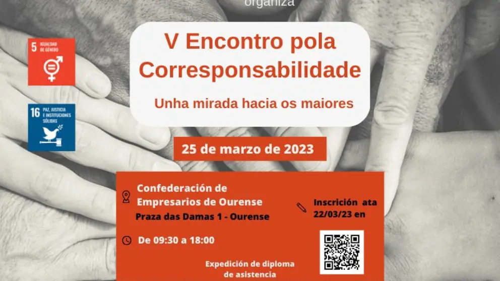 El V Encontro pola Corresponsabilidade se desarrollar&aacute; en Ourense el s&aacute;bado 25 de marzo.