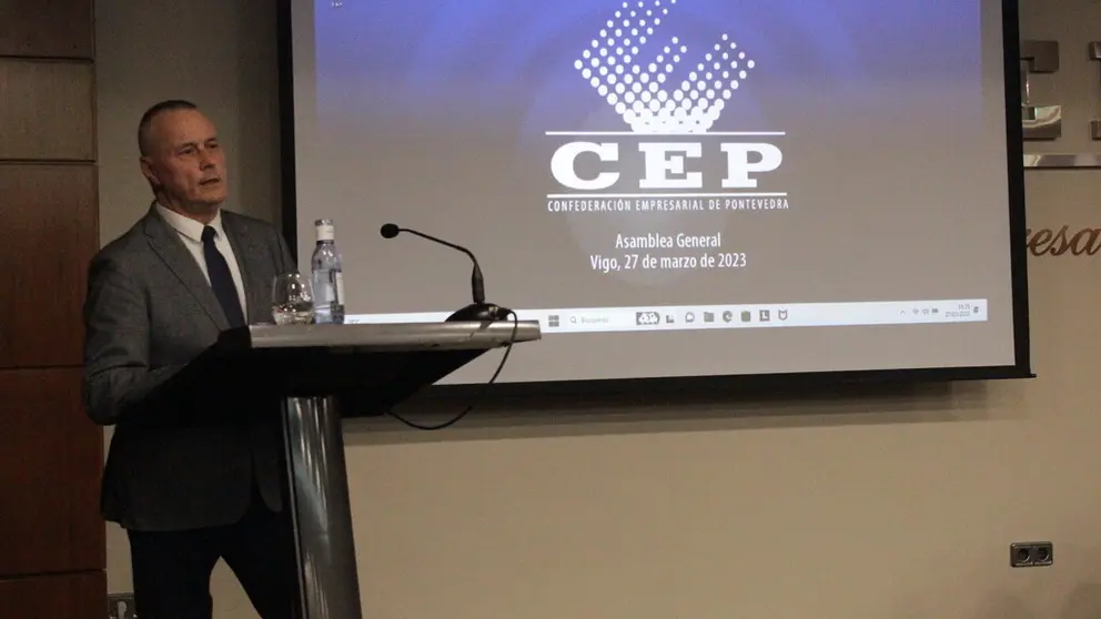 El presidente de la CEP, Jorge Cebreiros, en un momento de la asamblea general.