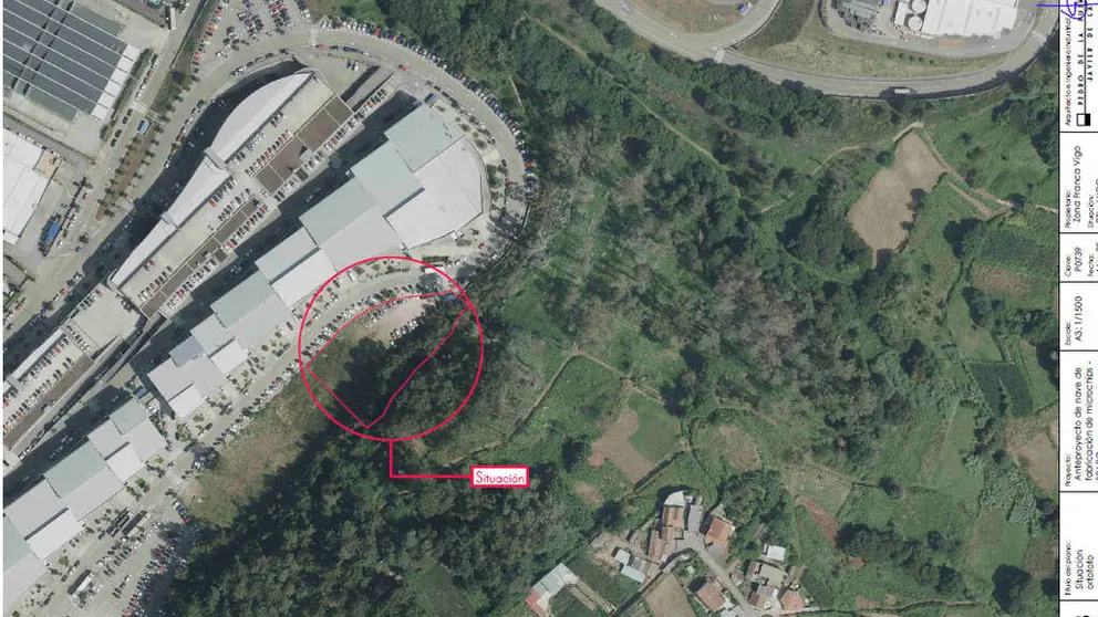Ubicaci&oacute;n de la planta de semiconductores de SPARC en el PTL de Vigo.