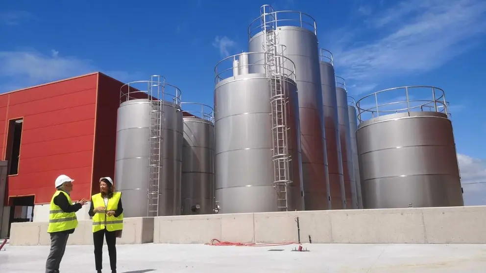 Ellen Schutt, directora ejecutiva de GOED, en la planta de IFFE Futura en As Somozas.