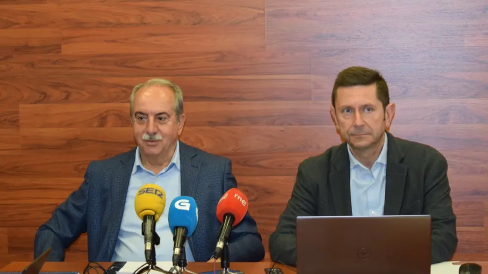 Antonio Couceiro, presidente de la C&aacute;mara de A Coru&ntilde;a, y Manuel Galdo, director general, hicieron balance de la actividad en 2023.