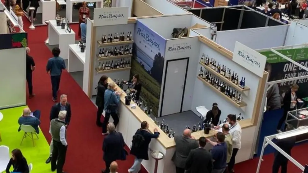 Stand de la D.O. R&iacute;as Baixas en la London Wine Fair.