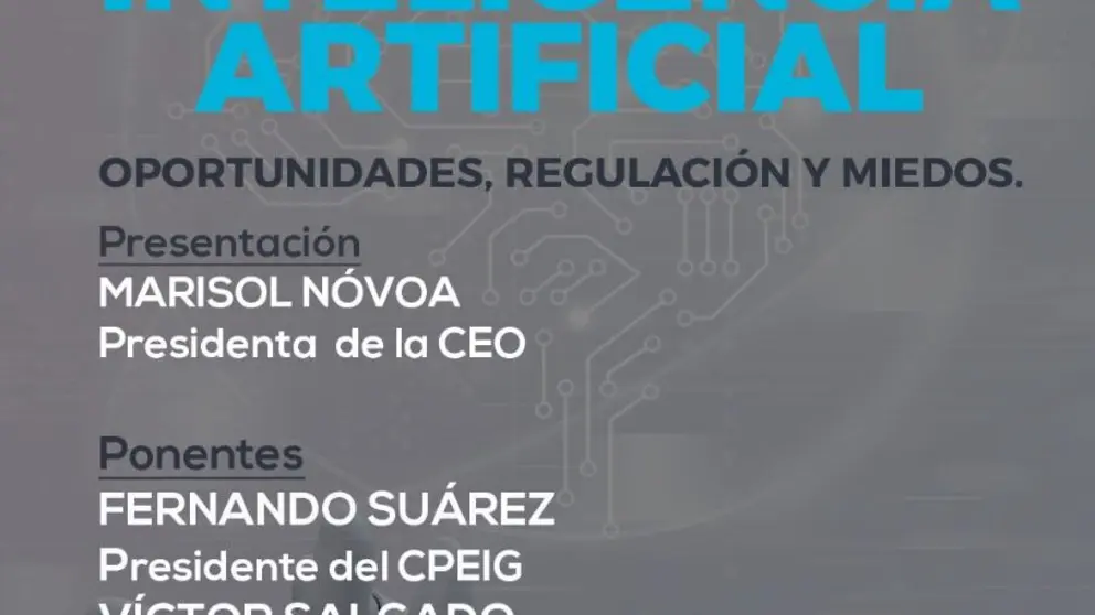 Cartel da xornada sobre intelixencia artificial.
