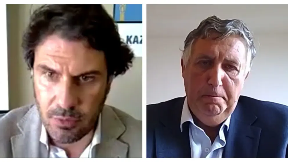 Adolfo_Romero,izquierda, y Vicente_Balb&iacute;n participaron en el webinar organizado por la C&aacute;mara de Comercio de Pontevedra, Vilagarc&iacute;a.