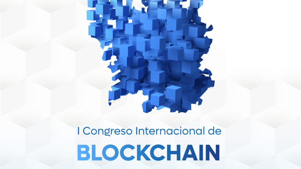 Cartel del I Congreso Internacional de Blcokchain de Galicia, que se celebrar&aacute; en Santiago del 28 al 30 de septiembre.