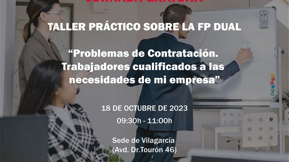 Cartel de la Jornada sobre FP Dual organziada por la CCPVV.