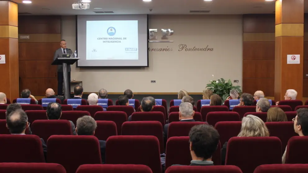 El presidente de la CEP, Jorge Cebreiros, en la apertura del encuentro empresarial sobre seguridad.