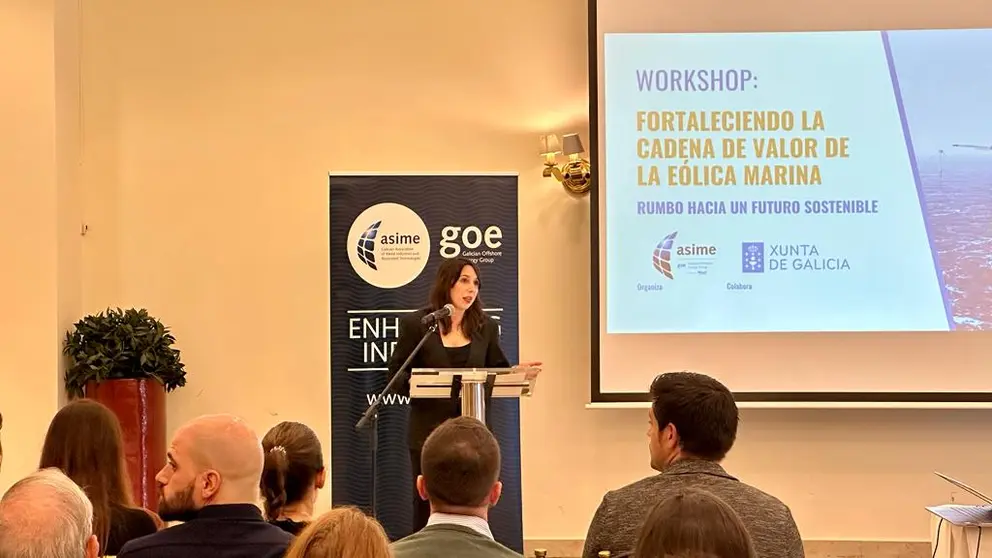 Intervenci&oacute;n de la conselleira Mar&iacute;a Jes&uacute;s Lorenzana, durante el encuentro con GOE-Asime.