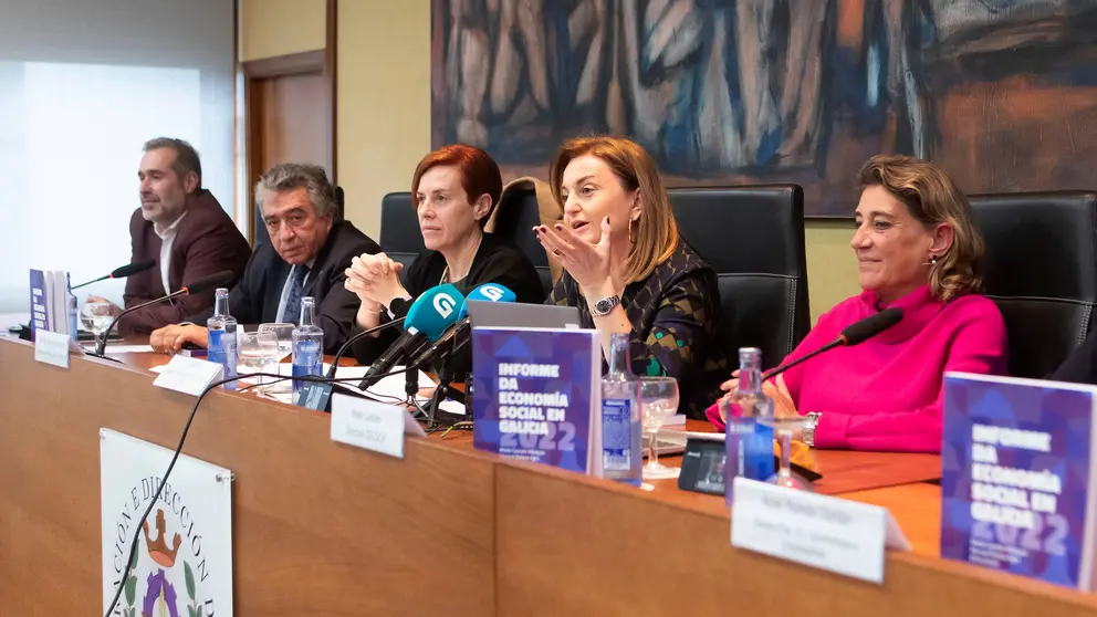 A conselleira de Promoci&oacute;n do Emprego e Igualdade, Elena Rivo, participa no acto de presentaci&oacute;n do Informe da econom&iacute;a social de Galicia 2022.
