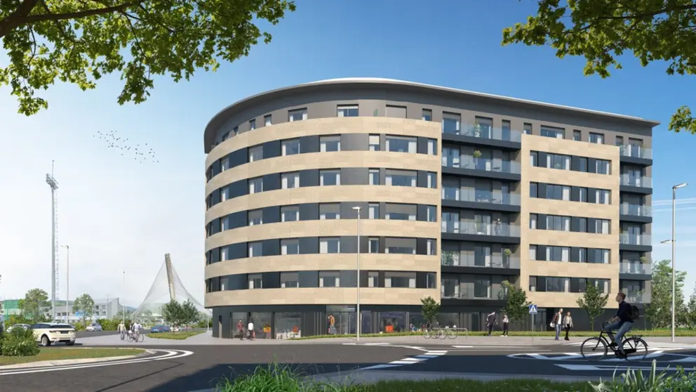 Vista del futuro edificio Aires da Ponte