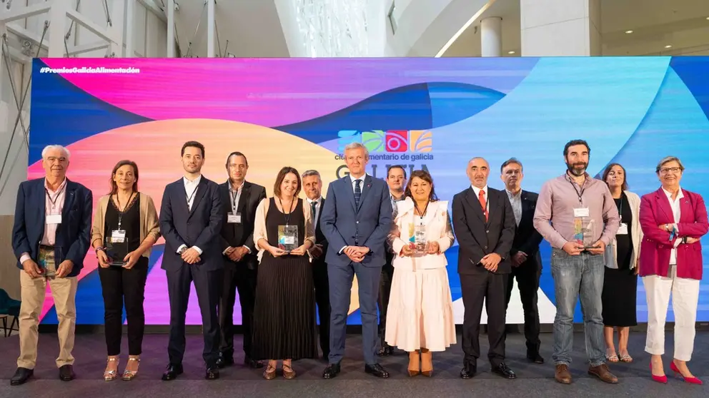 Premiados na edici&oacute;n anterior dos Premios Galicia Alimentacion. FOTO Cl&uacute;ster.